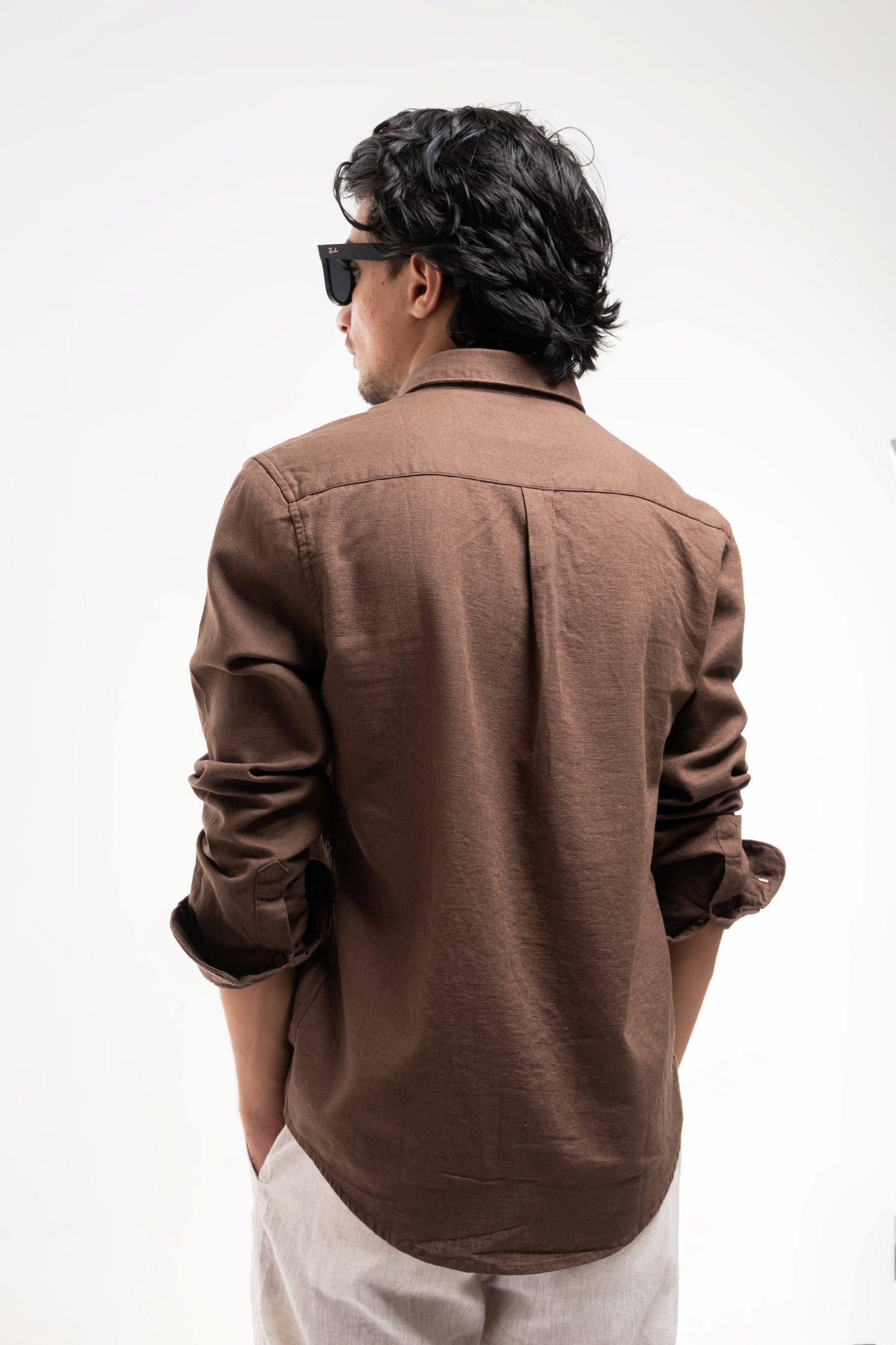 Men’s Premium Brown Linen Shirt – Breathable Lightweight Summer Essential