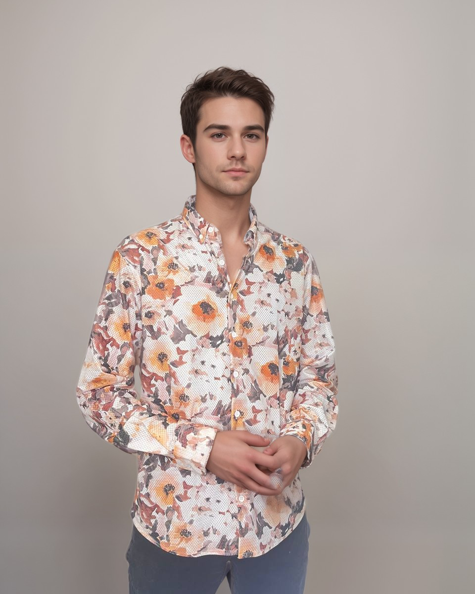 Floral Fiesta – Multi-Colour Digital Print Shirt