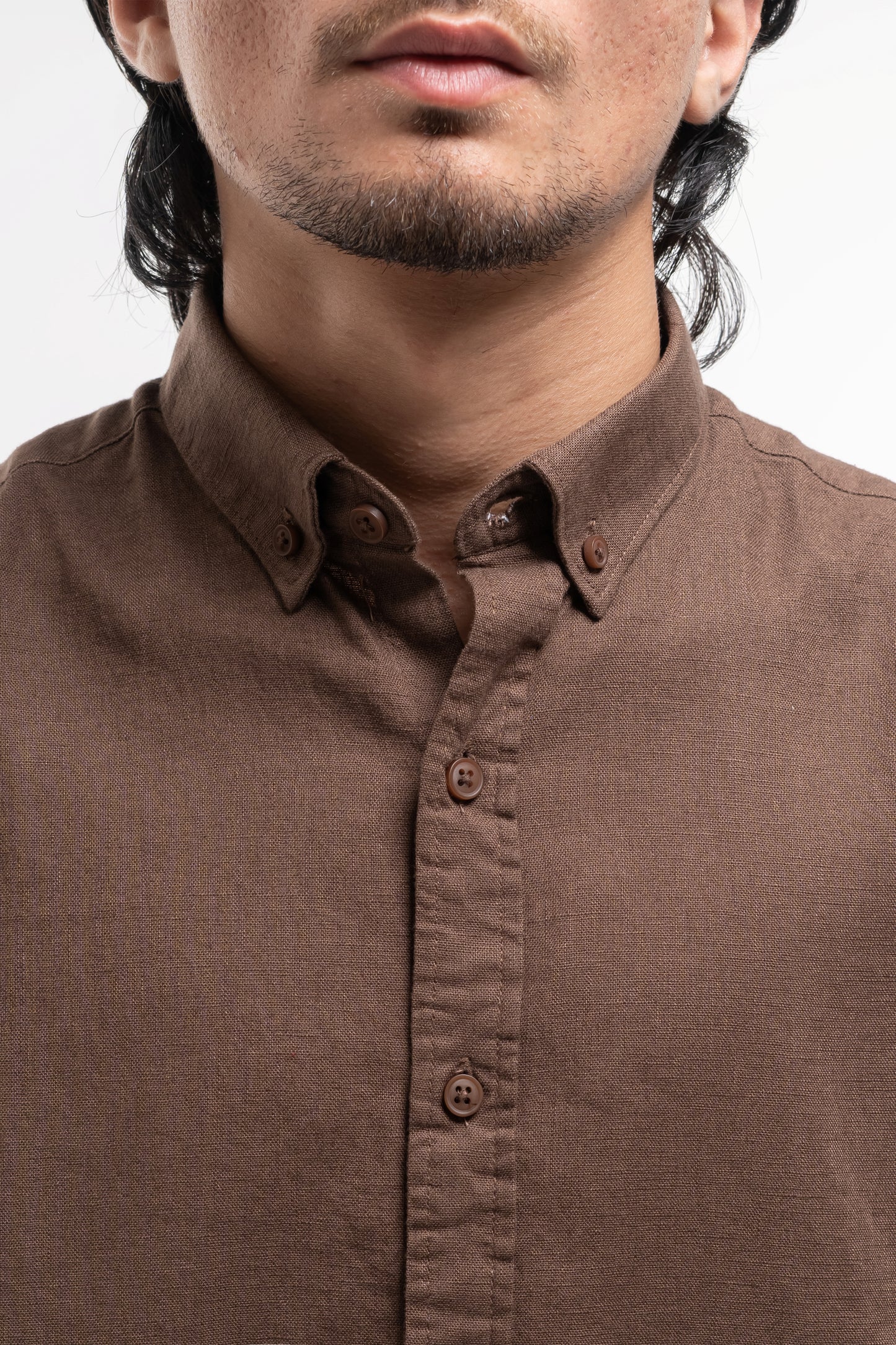 Men’s Premium Brown Linen Shirt – Breathable Lightweight Summer Essential