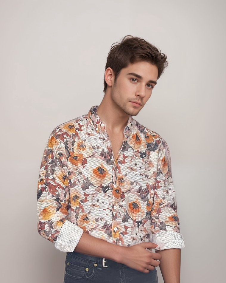 Floral Fiesta – Multi-Colour Digital Print Shirt