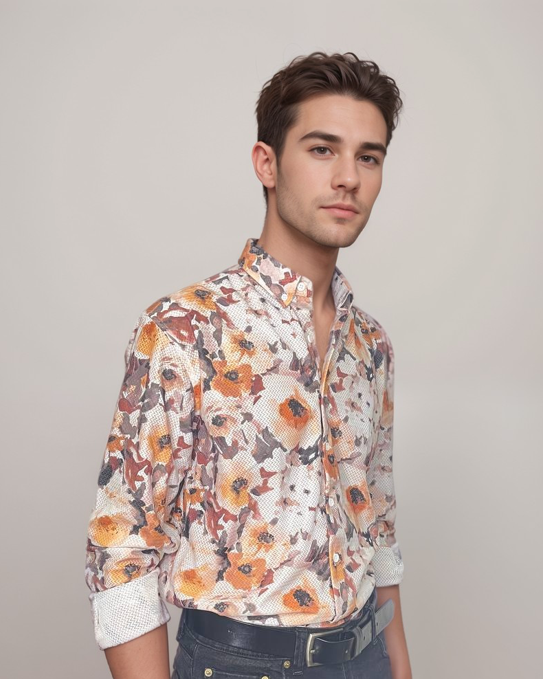 Floral Fiesta – Multi-Colour Digital Print Shirt