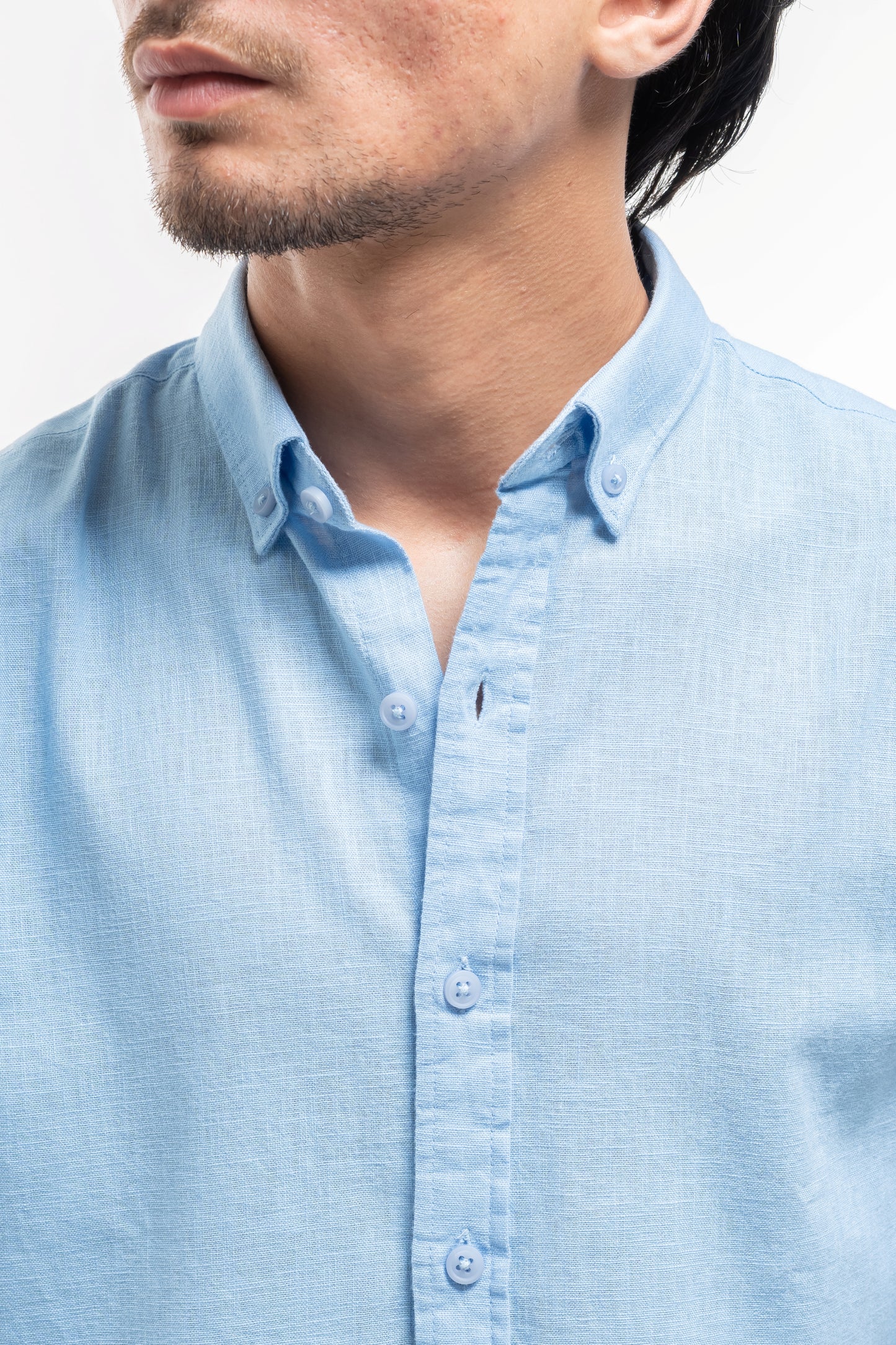 Men’s Premium Sky Blue Linen Shirt – Lightweight & Breathable Summer Essential