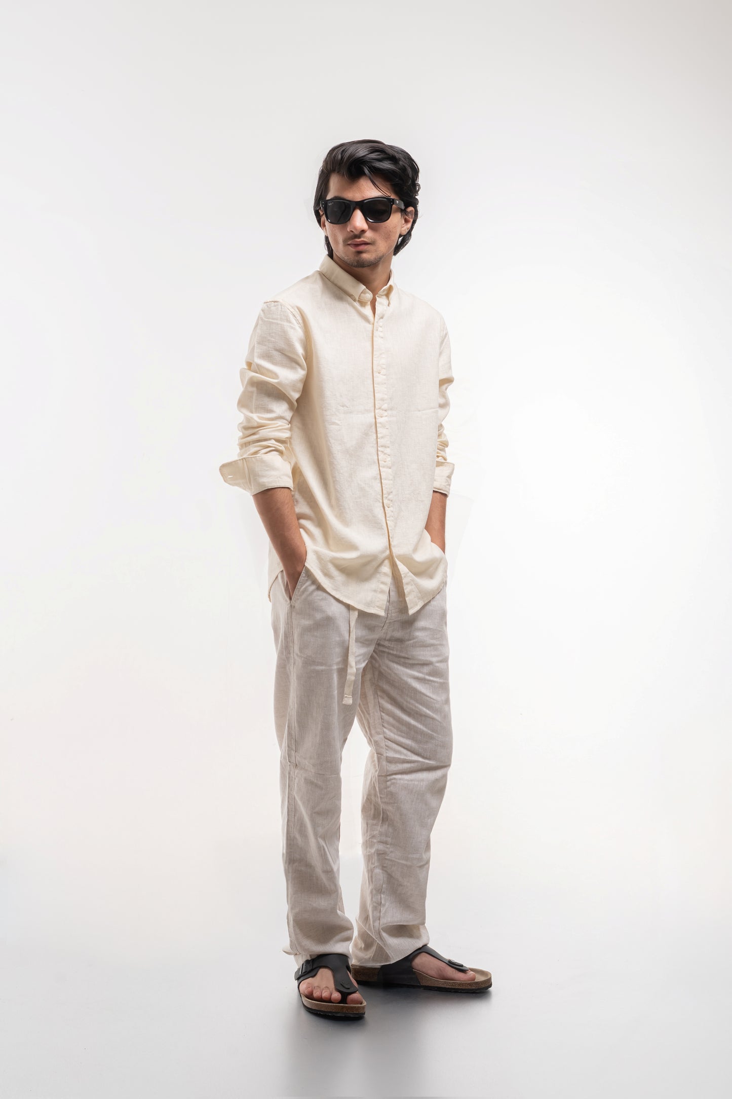 Men’s Premium Cream Linen Shirt – Lightweight & Breathable Summer Essential