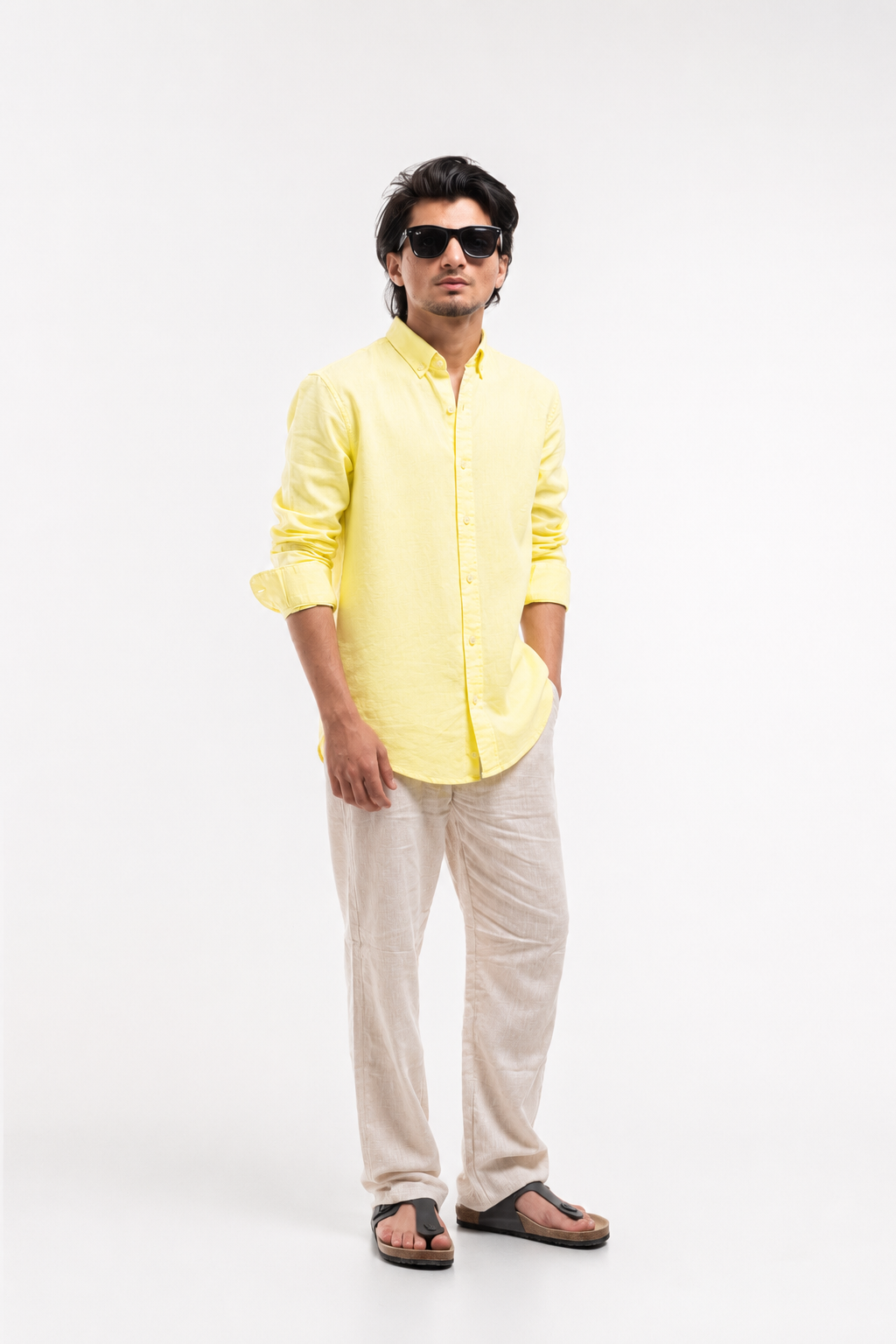 Premium yellow linen shirt