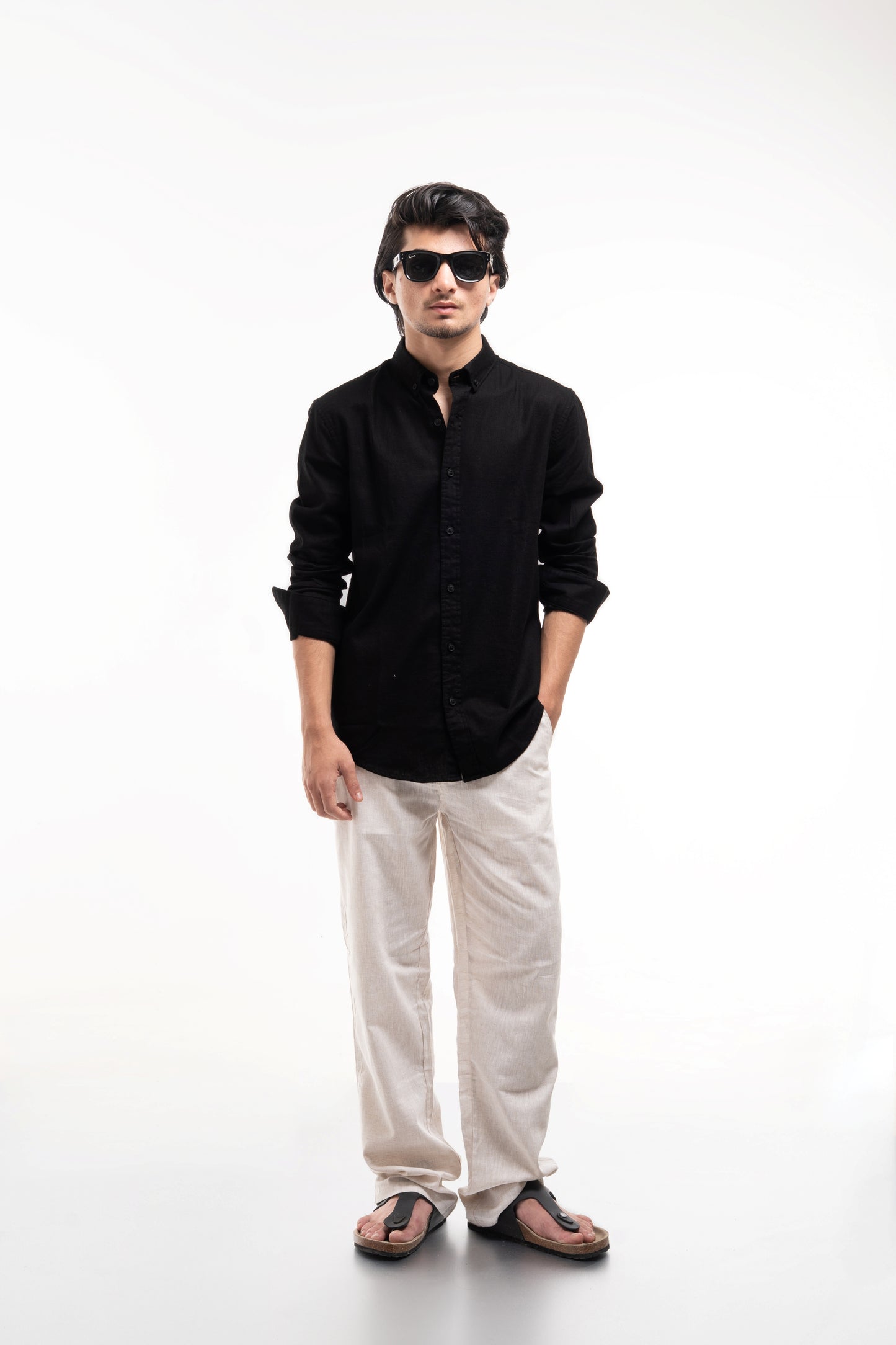 Men’s Premium Black Linen Shirt – Lightweight & Breathable Summer Essential