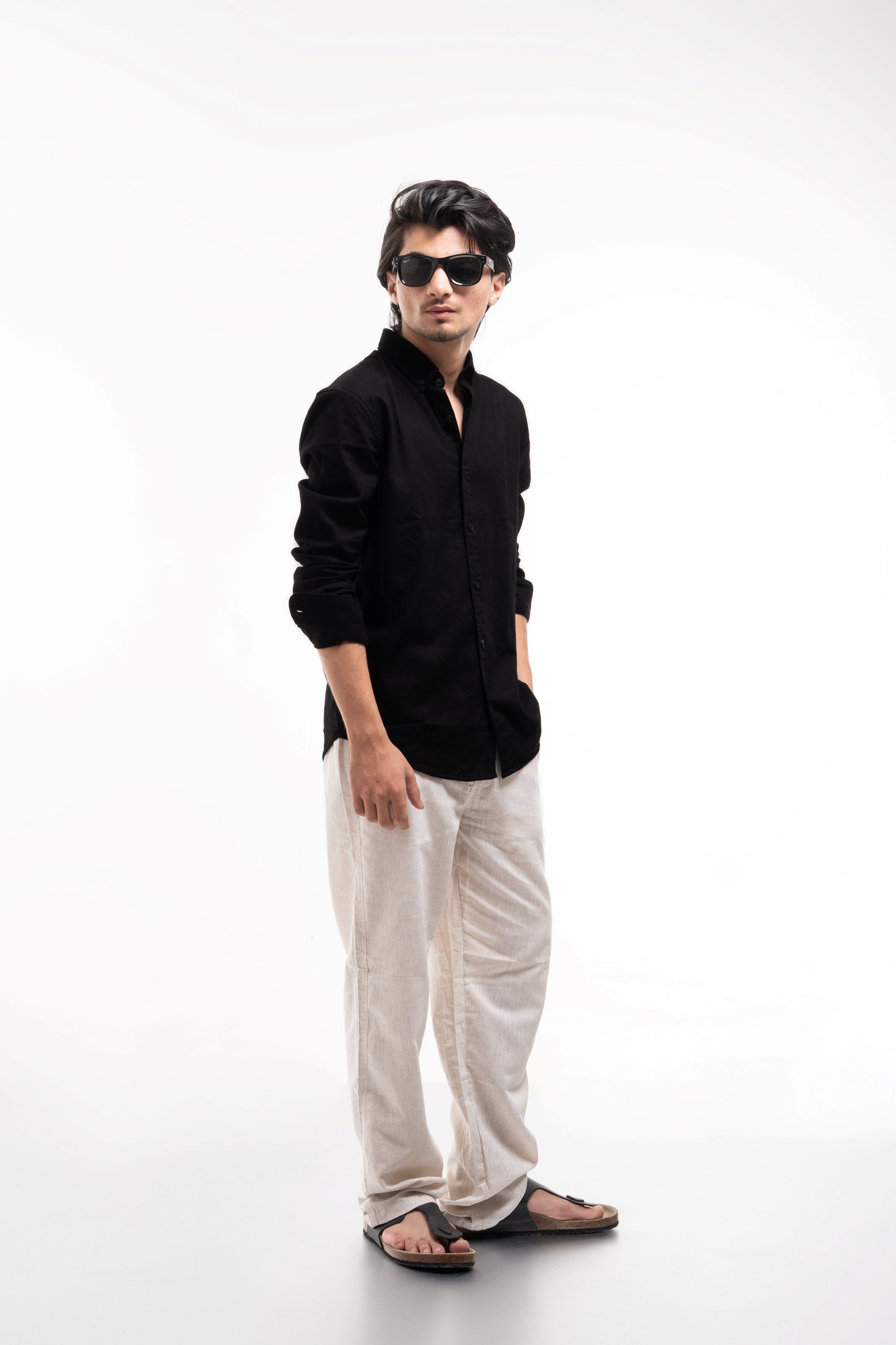Men’s Premium Black Linen Shirt – Lightweight & Breathable Summer Essential