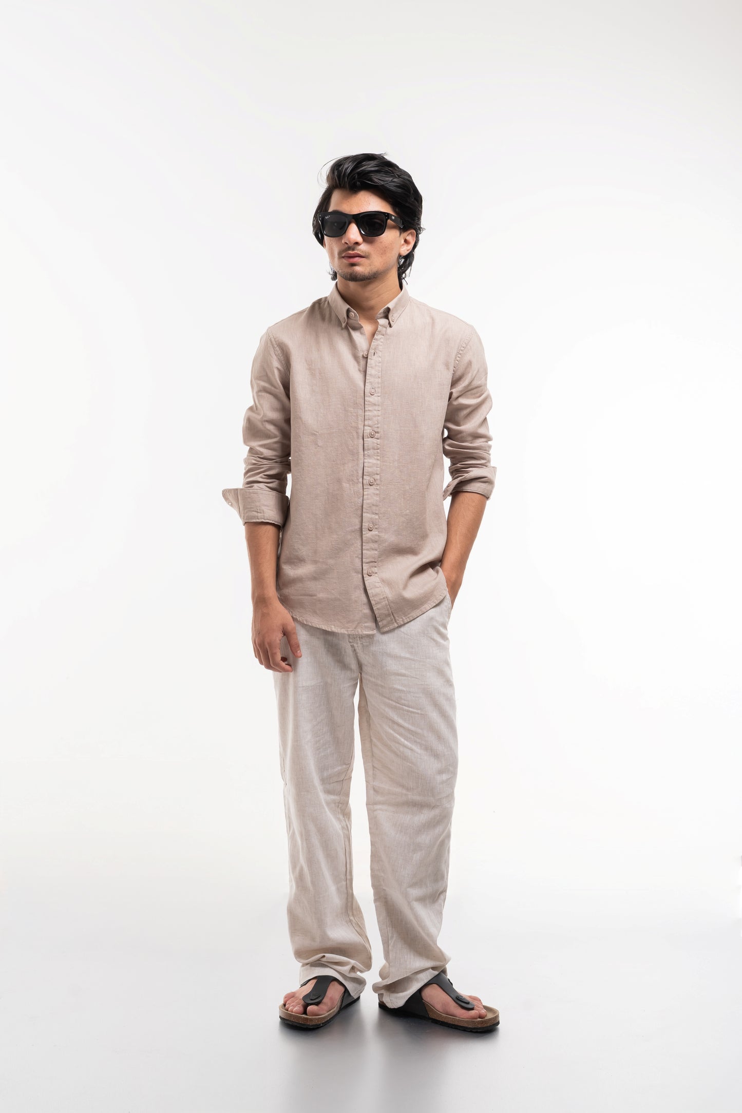 Men’s Premium Beige Linen Shirt – Lightweight & Breathable Summer Essential