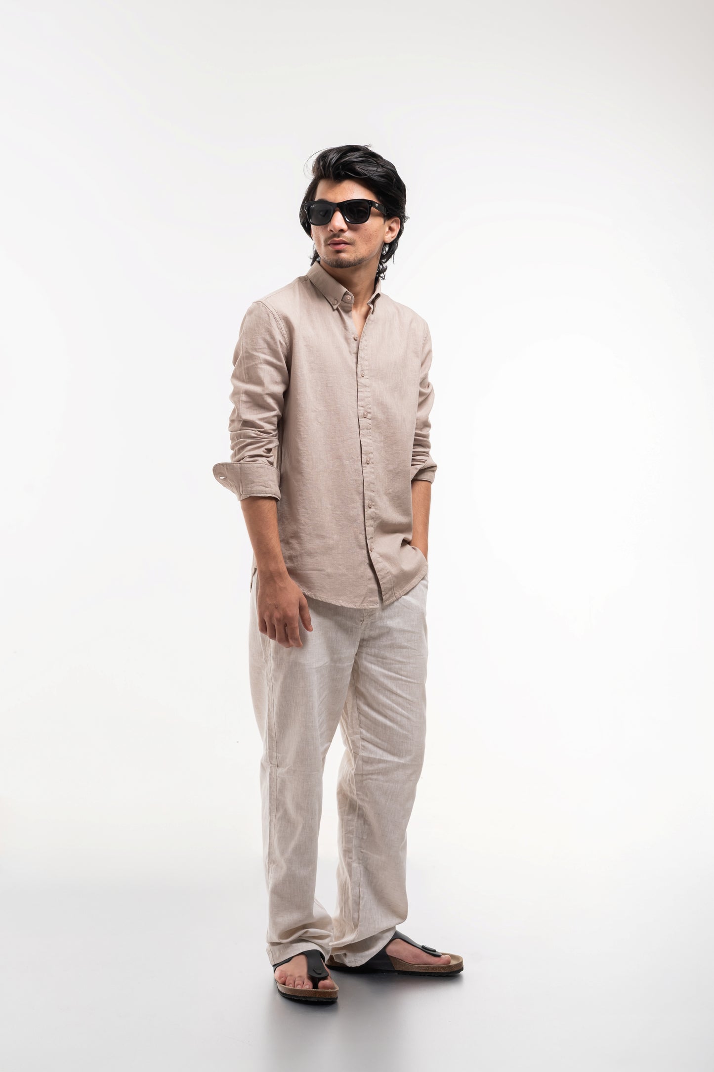 Men’s Premium Beige Linen Shirt – Lightweight & Breathable Summer Essential