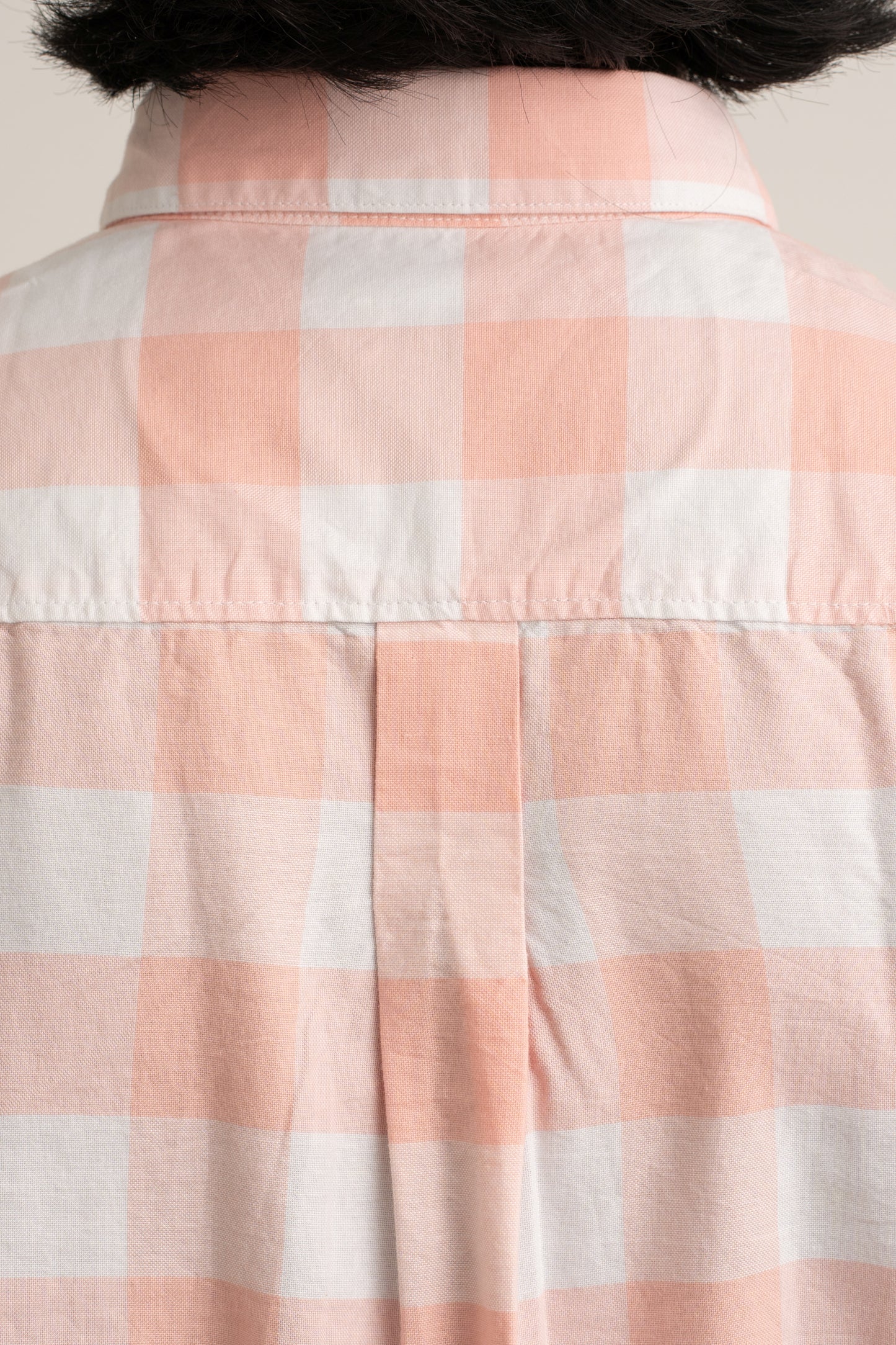Peach & White Oxford Casual – Luxe Checked Regular Fit