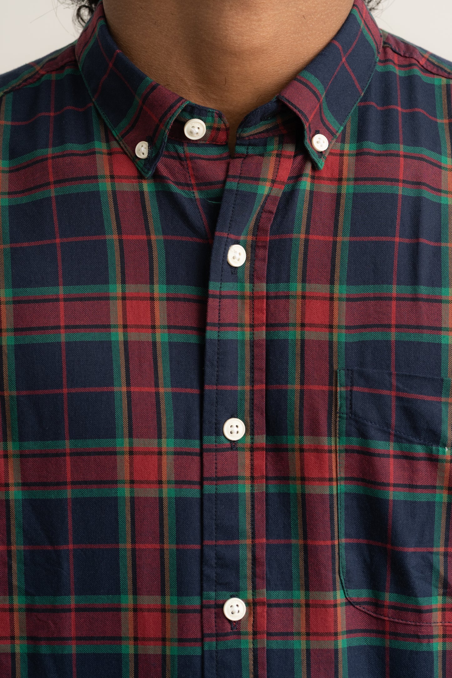 Bold Checks – Navy Blue & Red Oxford Casual Shirt