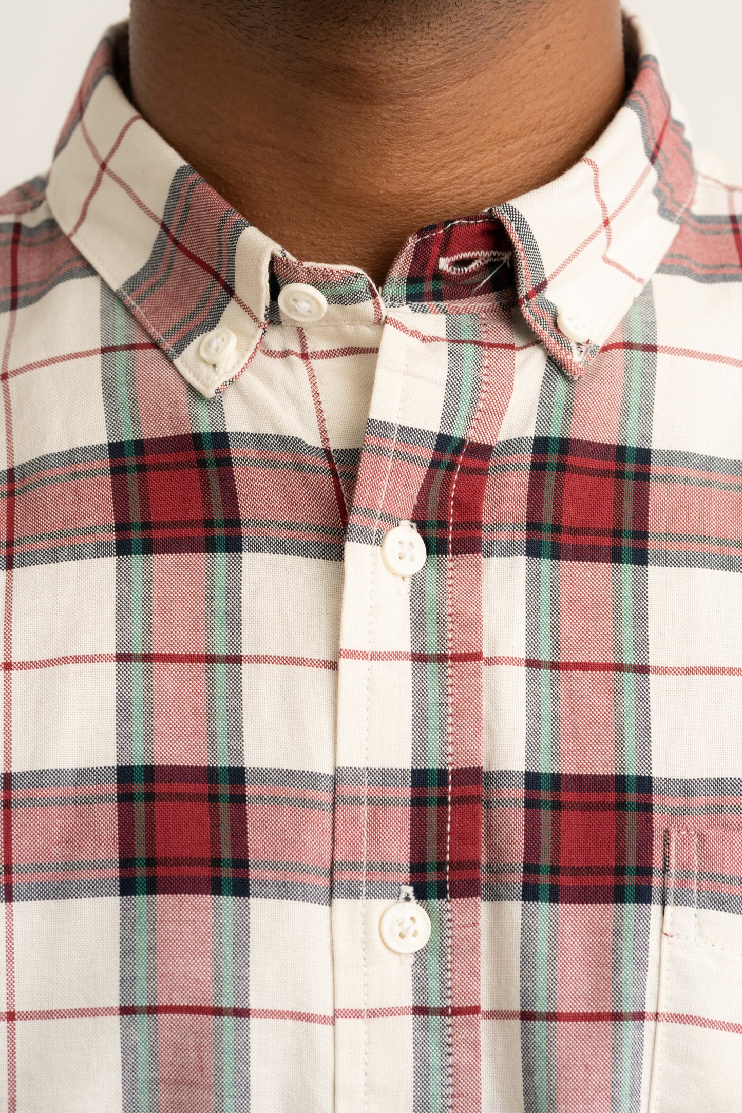 White & Red Oxford Casual – Stylish Checked Regular Fit