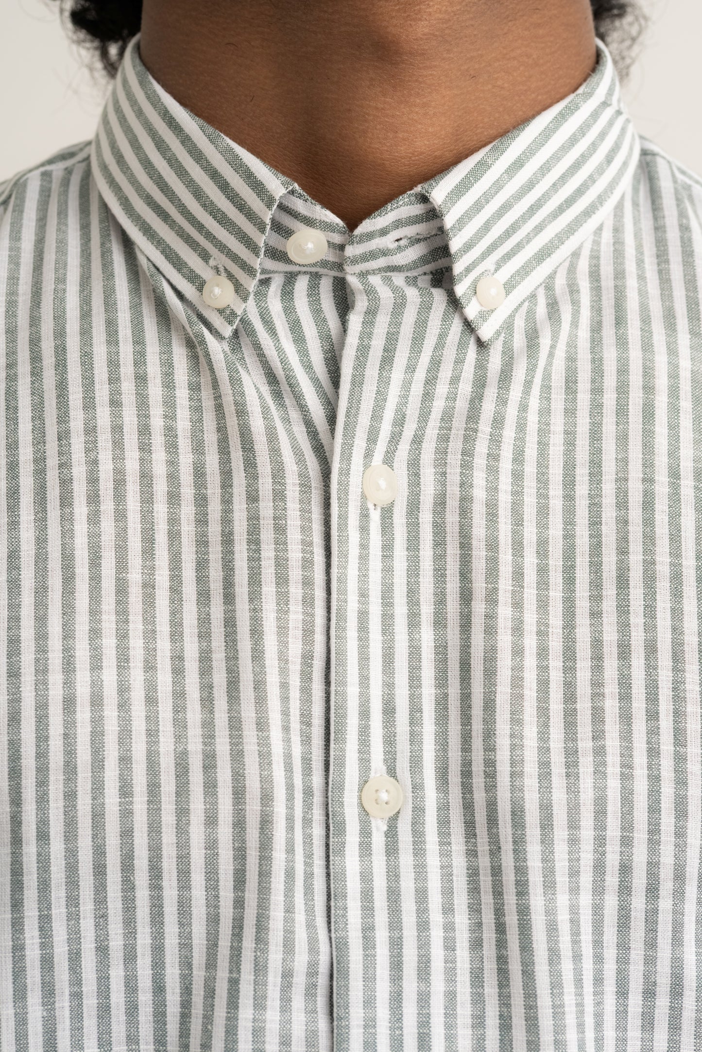 Sophisticated Stripes – Light Grey & White Oxford Regular Fit Casual Shirt