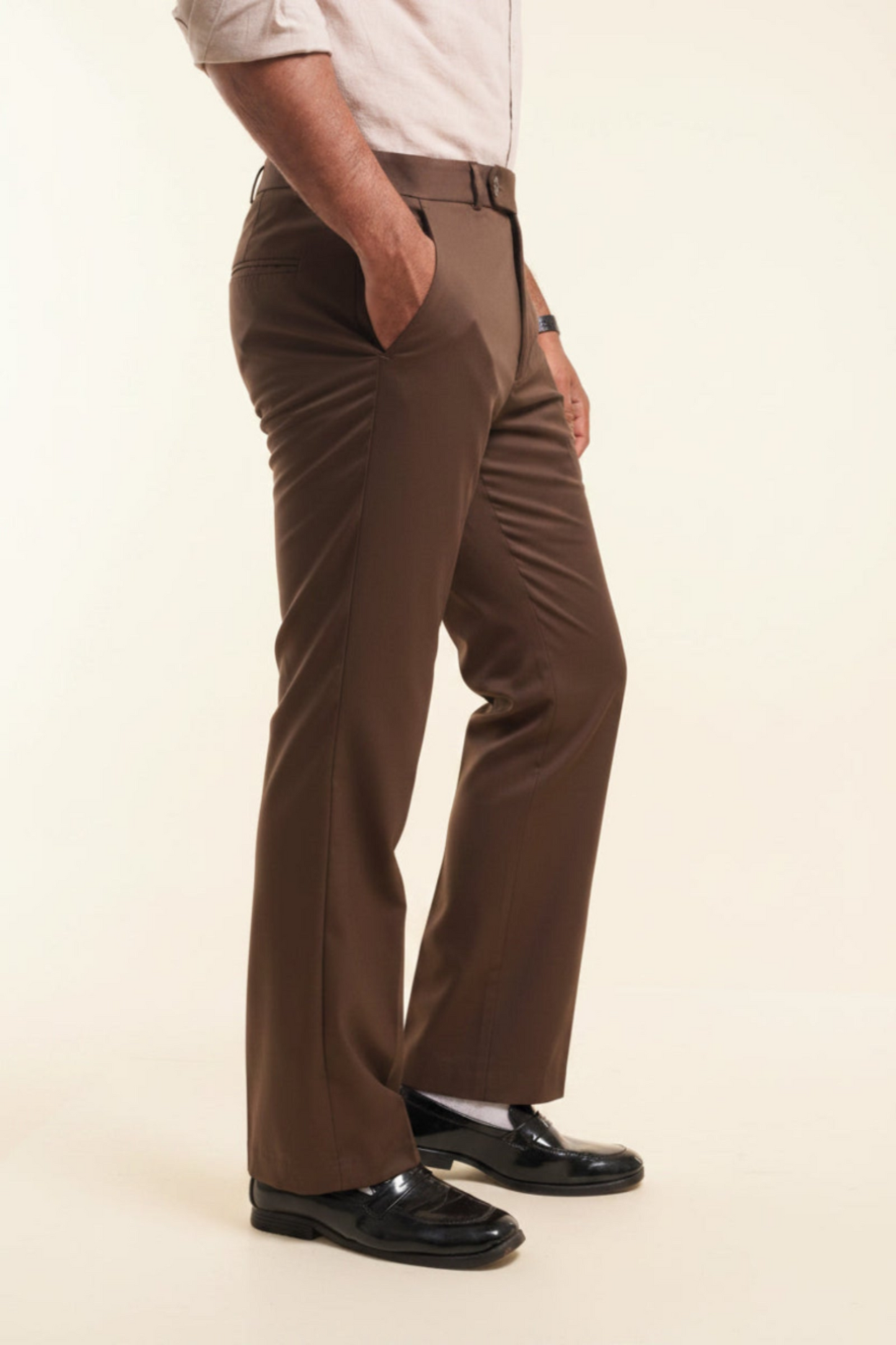 Chocolate Brown Premium Tailored Trousers