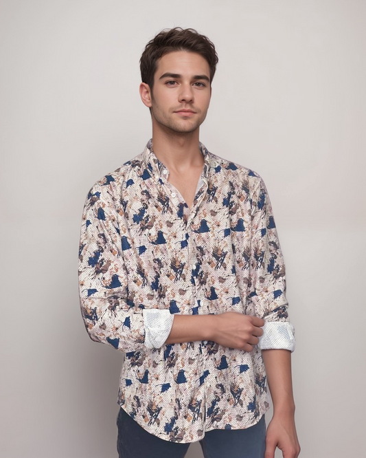 Vibrant Blooms – Multi-Colour Floral Digi Print Shirt