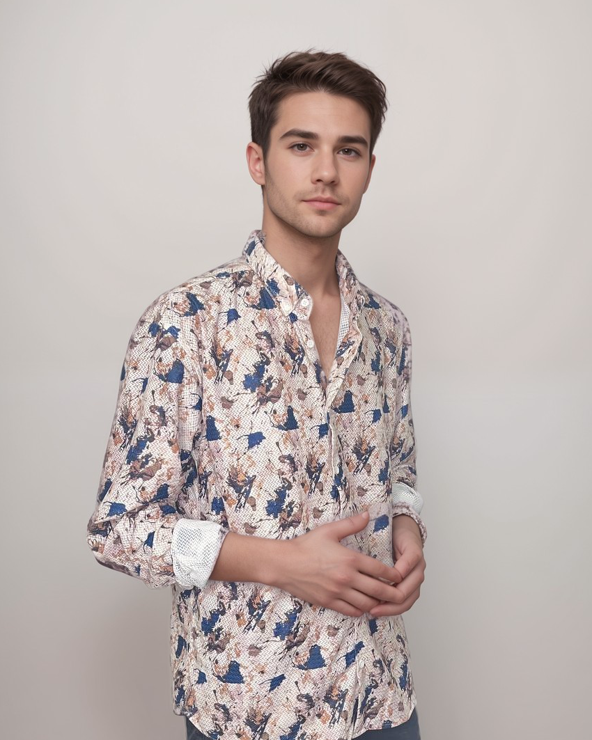 Vibrant Blooms – Multi-Colour Floral Digi Print Shirt