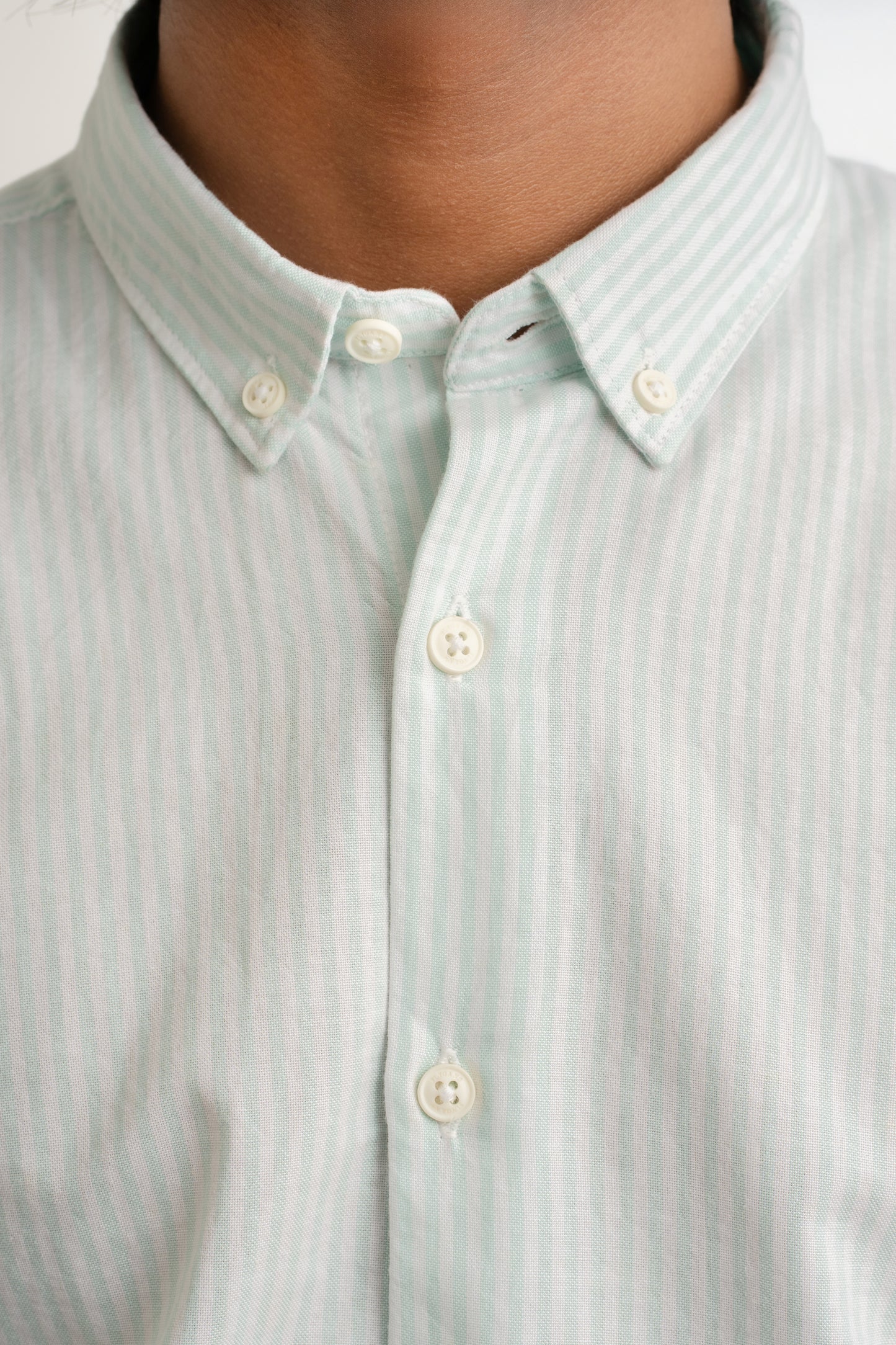 Minty Stripes – Light Green & White Oxford Regular Fit Shirt