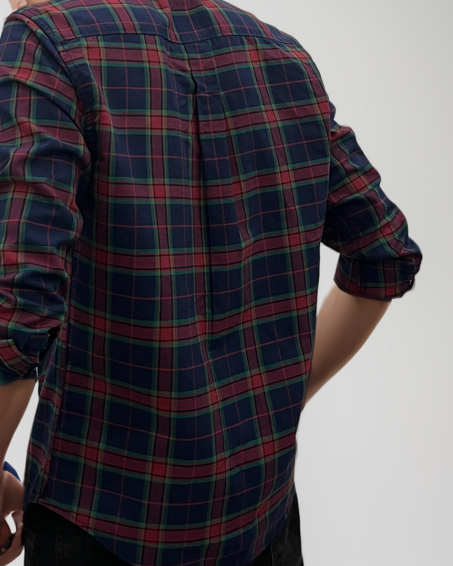 Bold Checks – Navy Blue & Red Oxford Casual Shirt