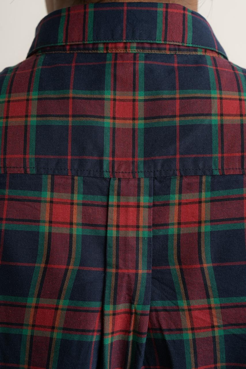 Bold Checks – Navy Blue & Red Oxford Casual Shirt